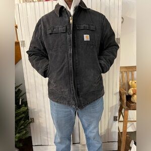 Vintage Carhartt C26 Chore Coat | Detroit style faded black canvas jacket